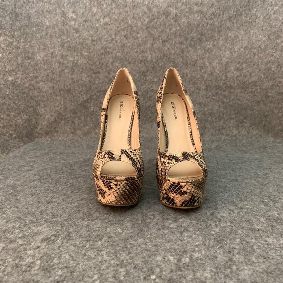 ZIGI New York Women's Snakeprint Heel Peep Toe Shoes - Picture 5 of 11